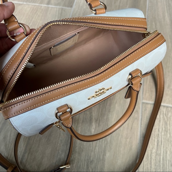 Coach Rowan Satchel In Blocked Signature Canvas - Picture 8 of 8